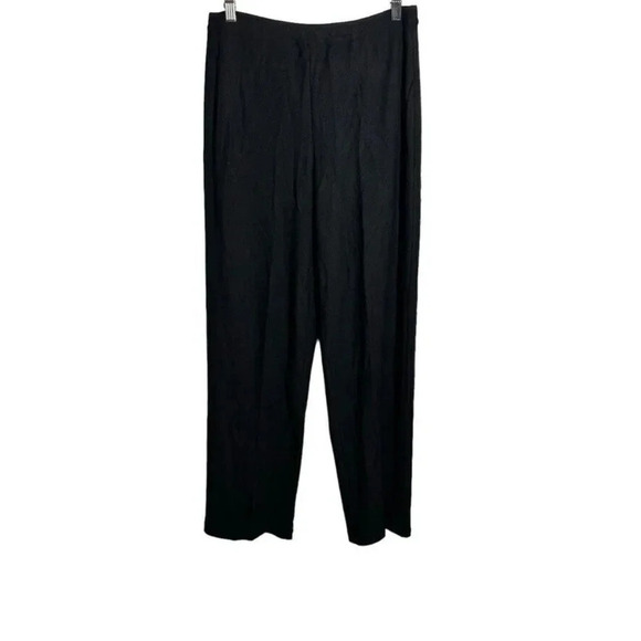 Eileen Fisher System size Medium Black straight leg pants knit pull on elastic - Picture 3 of 7
